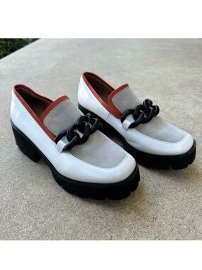 All Black Chunk Links Lady Lugg Loafer